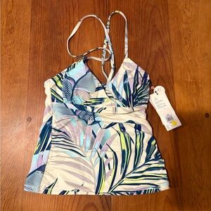 Women’s Calia Adjustable Strappy V-Neck Tankini Top Size XS Palms Summer Swim